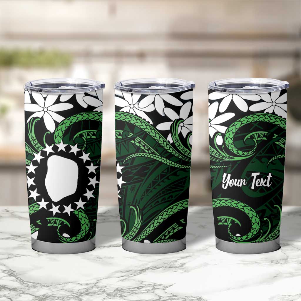 Personalised Cook Islands Mitiaro Tumbler Cup Tiare Maori Polynesian Waves Tattoo LT14 - Polynesian Pride