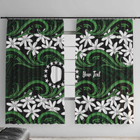Personalised Cook Islands Mitiaro Window Curtain Tiare Maori Polynesian Waves Tattoo