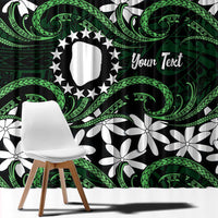 Personalised Cook Islands Mitiaro Window Curtain Tiare Maori Polynesian Waves Tattoo