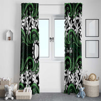 Personalised Cook Islands Mitiaro Window Curtain Tiare Maori Polynesian Waves Tattoo