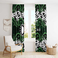 Personalised Cook Islands Mitiaro Window Curtain Tiare Maori Polynesian Waves Tattoo