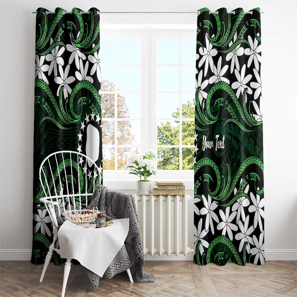 Personalised Cook Islands Mitiaro Window Curtain Tiare Maori Polynesian Waves Tattoo
