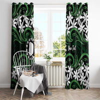 Personalised Cook Islands Mitiaro Window Curtain Tiare Maori Polynesian Waves Tattoo