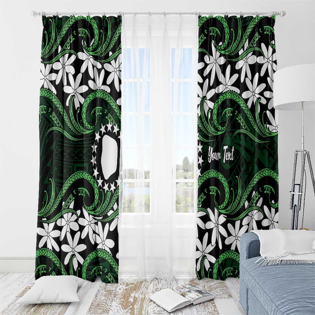 Personalised Cook Islands Mitiaro Window Curtain Tiare Maori Polynesian Waves Tattoo
