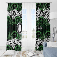 Personalised Cook Islands Mitiaro Window Curtain Tiare Maori Polynesian Waves Tattoo