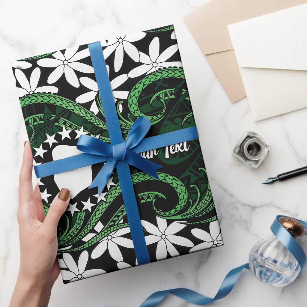 Personalised Cook Islands Mitiaro Wrapping Paper Tiare Maori Polynesian Waves Tattoo LT14 - Polynesian Pride