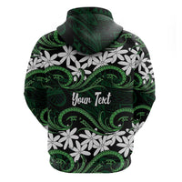 Personalised Cook Islands Mitiaro Zip Hoodie Tiare Maori Polynesian Waves Tattoo LT14 - Polynesian Pride