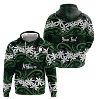 Personalised Cook Islands Mitiaro Zip Hoodie Tiare Maori Polynesian Waves Tattoo LT14 - Polynesian Pride