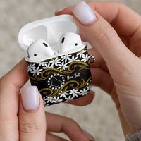 Personalised Cook Islands Manihiki AirPods Case Tiare Maori Polynesian Waves Tattoo