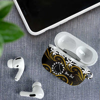 Personalised Cook Islands Manihiki AirPods Case Tiare Maori Polynesian Waves Tattoo