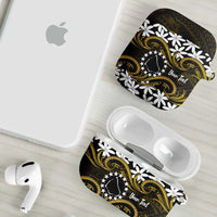 Personalised Cook Islands Manihiki AirPods Case Tiare Maori Polynesian Waves Tattoo