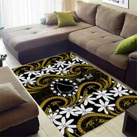 Personalised Cook Islands Manihiki Area Rug Tiare Maori Polynesian Waves Tattoo LT14 - Polynesian Pride