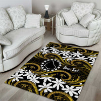 Personalised Cook Islands Manihiki Area Rug Tiare Maori Polynesian Waves Tattoo LT14 - Polynesian Pride