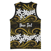 Personalised Cook Islands Manihiki Basketball Jersey Tiare Maori Polynesian Waves Tattoo LT14 - Polynesian Pride