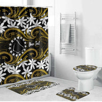 Personalised Cook Islands Manihiki Bathroom Set Tiare Maori Polynesian Waves Tattoo
