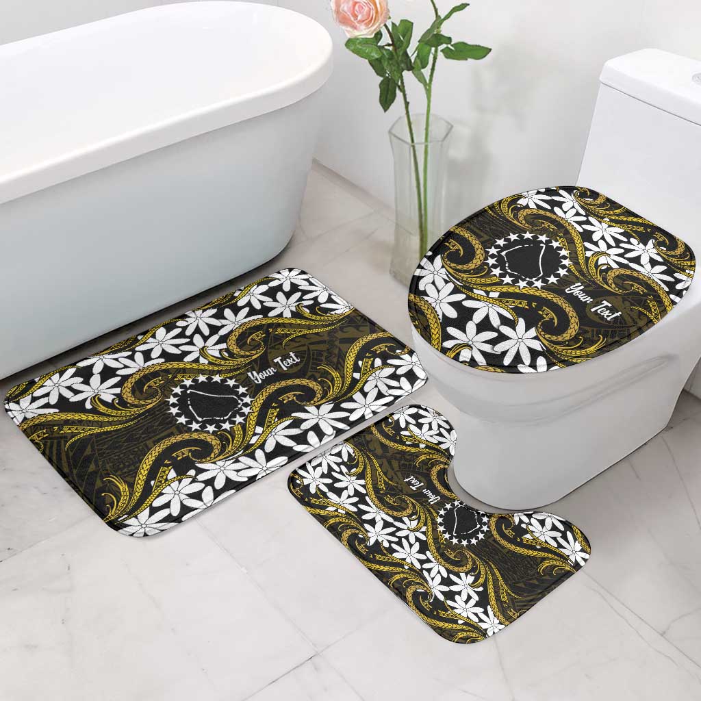 Personalised Cook Islands Manihiki Bathroom Set Tiare Maori Polynesian Waves Tattoo