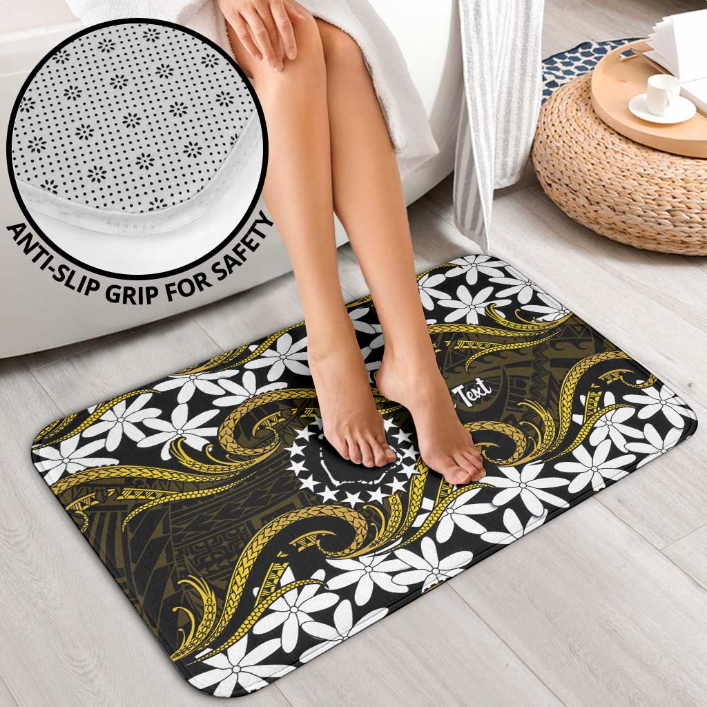 Personalised Cook Islands Manihiki Bathroom Set Tiare Maori Polynesian Waves Tattoo