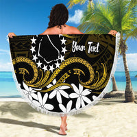 Personalised Cook Islands Manihiki Beach Blanket Tiare Maori Polynesian Waves Tattoo LT14 - Polynesian Pride