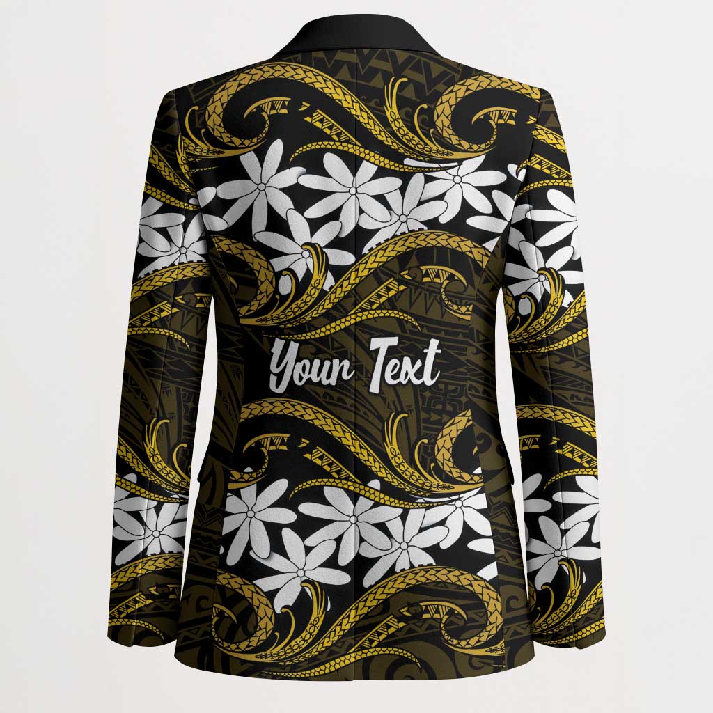 Personalised Cook Islands Manihiki Blazer Tiare Maori Polynesian Waves Tattoo LT14 - Polynesian Pride