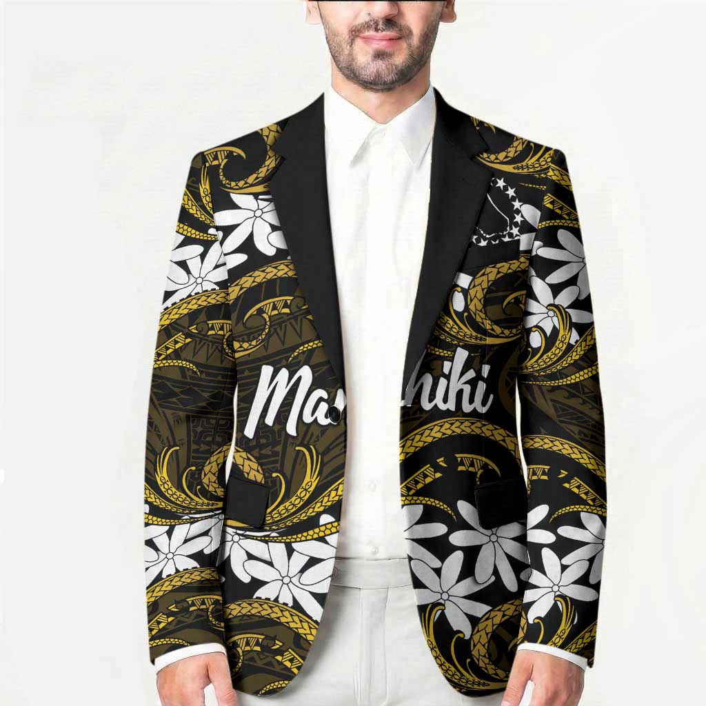 Personalised Cook Islands Manihiki Blazer Tiare Maori Polynesian Waves Tattoo LT14 - Polynesian Pride
