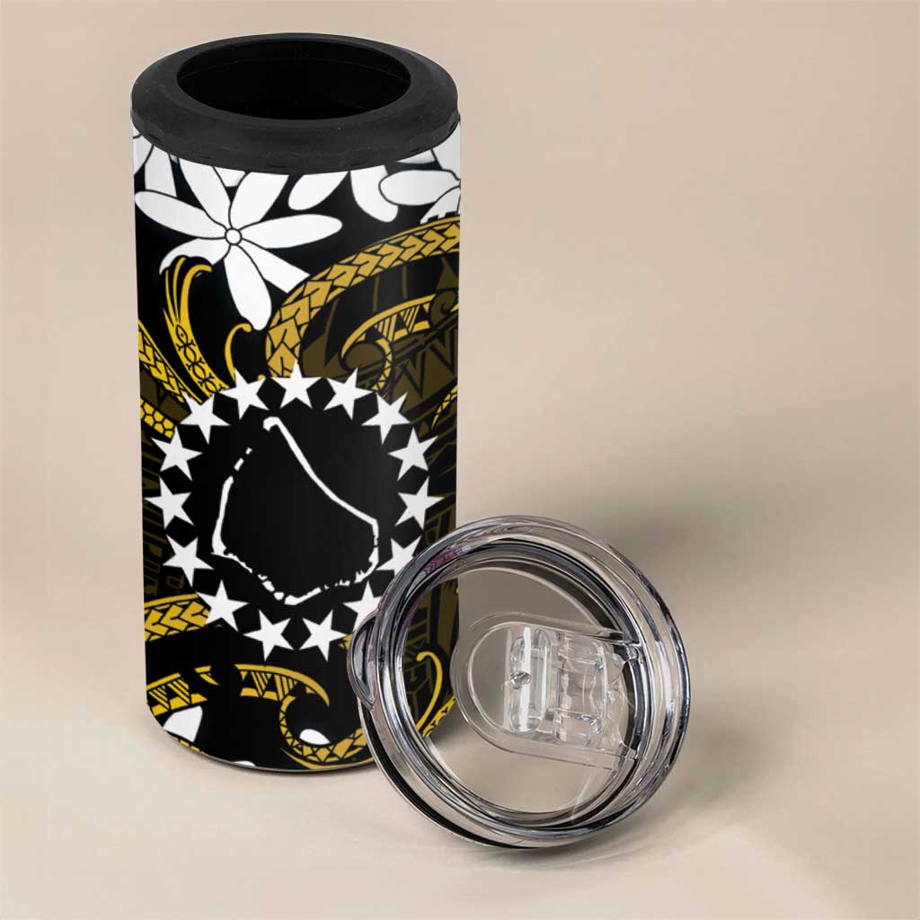 Personalised Cook Islands Manihiki 4 in 1 Can Cooler Tumbler Tiare Maori Polynesian Waves Tattoo LT14 - Polynesian Pride