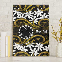 Personalised Cook Islands Manihiki Canvas Wall Art Tiare Maori Polynesian Waves Tattoo LT14 Without Frame Gold - Polynesian Pride