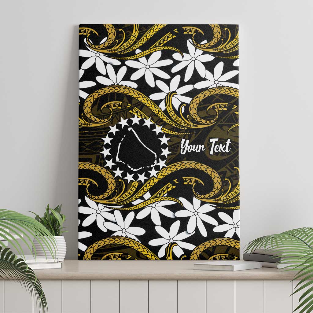 Personalised Cook Islands Manihiki Canvas Wall Art Tiare Maori Polynesian Waves Tattoo LT14 - Polynesian Pride