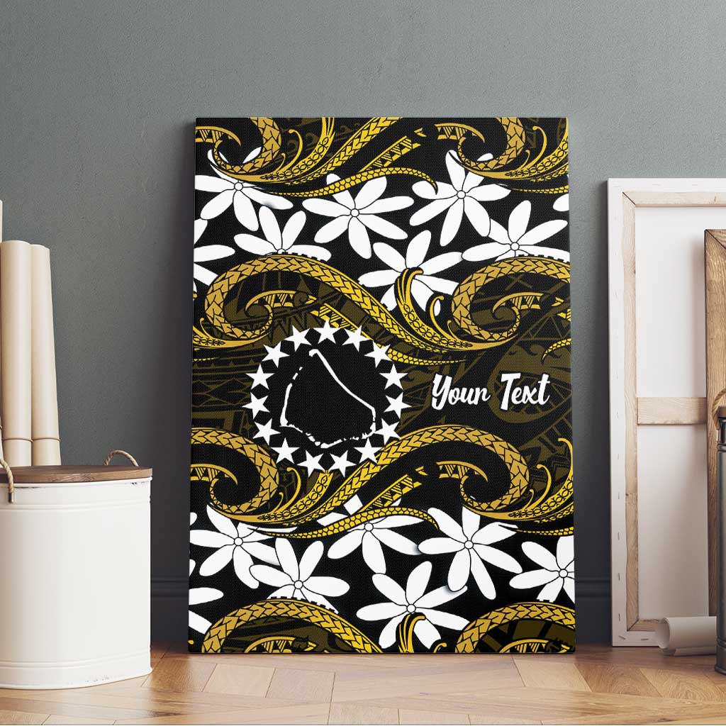 Personalised Cook Islands Manihiki Canvas Wall Art Tiare Maori Polynesian Waves Tattoo LT14 - Polynesian Pride