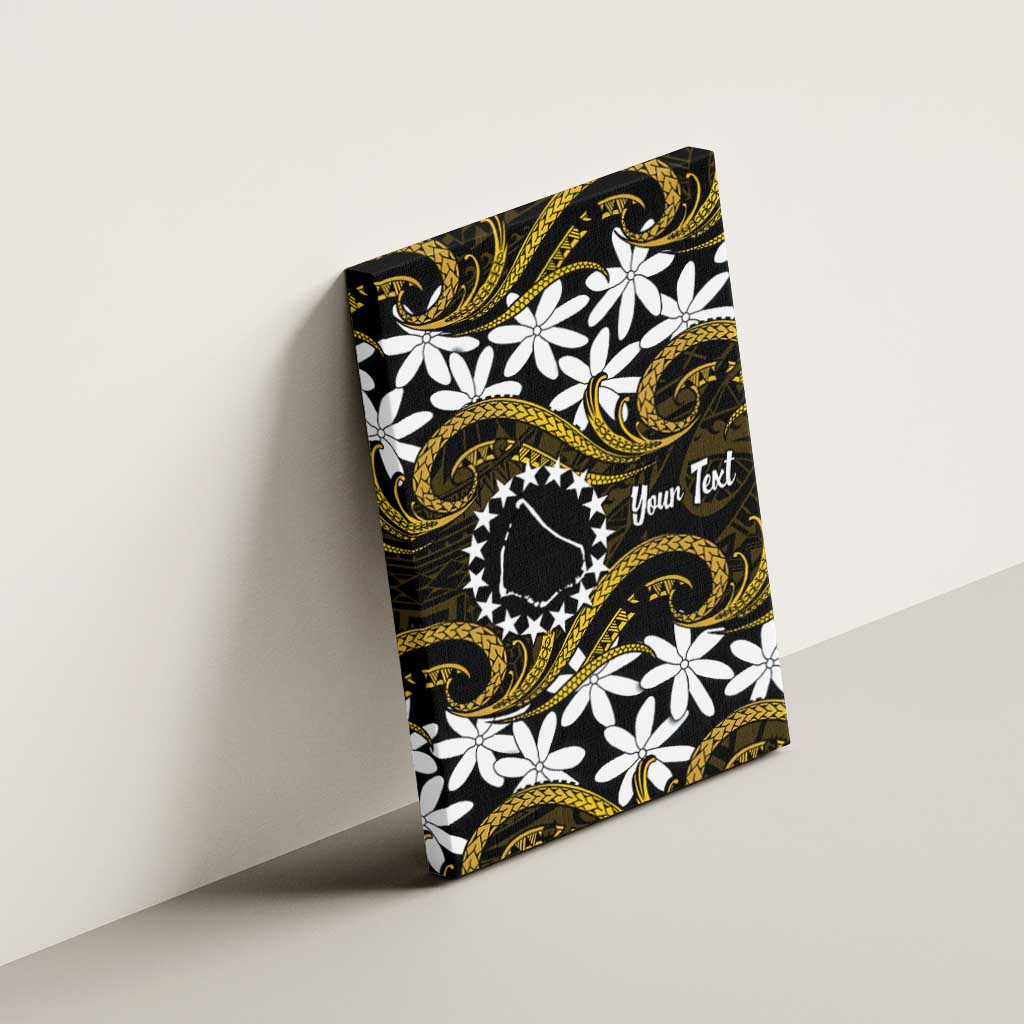 Personalised Cook Islands Manihiki Canvas Wall Art Tiare Maori Polynesian Waves Tattoo LT14 - Polynesian Pride