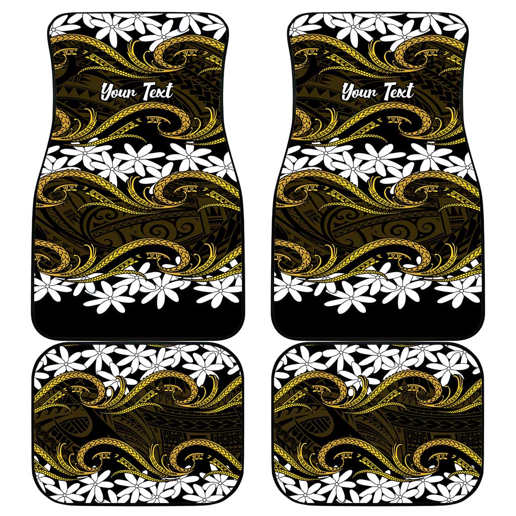 Personalised Cook Islands Manihiki Car Mats Tiare Maori Polynesian Waves Tattoo LT14 - Polynesian Pride