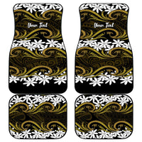 Personalised Cook Islands Manihiki Car Mats Tiare Maori Polynesian Waves Tattoo LT14 - Polynesian Pride