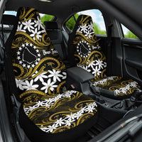 Personalised Cook Islands Manihiki Car Seat Cover Tiare Maori Polynesian Waves Tattoo LT14 One Size Gold - Polynesian Pride
