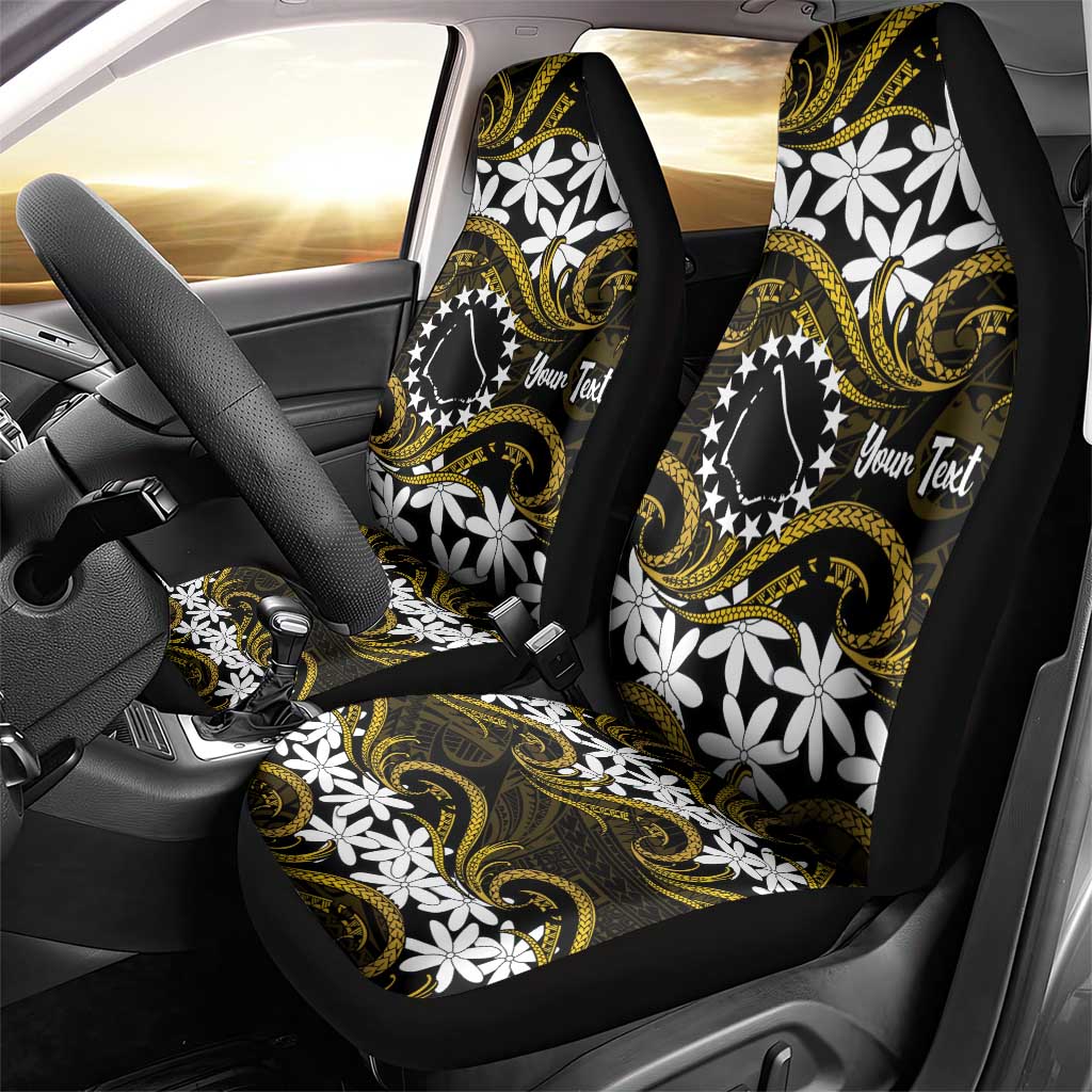 Personalised Cook Islands Manihiki Car Seat Cover Tiare Maori Polynesian Waves Tattoo LT14 - Polynesian Pride
