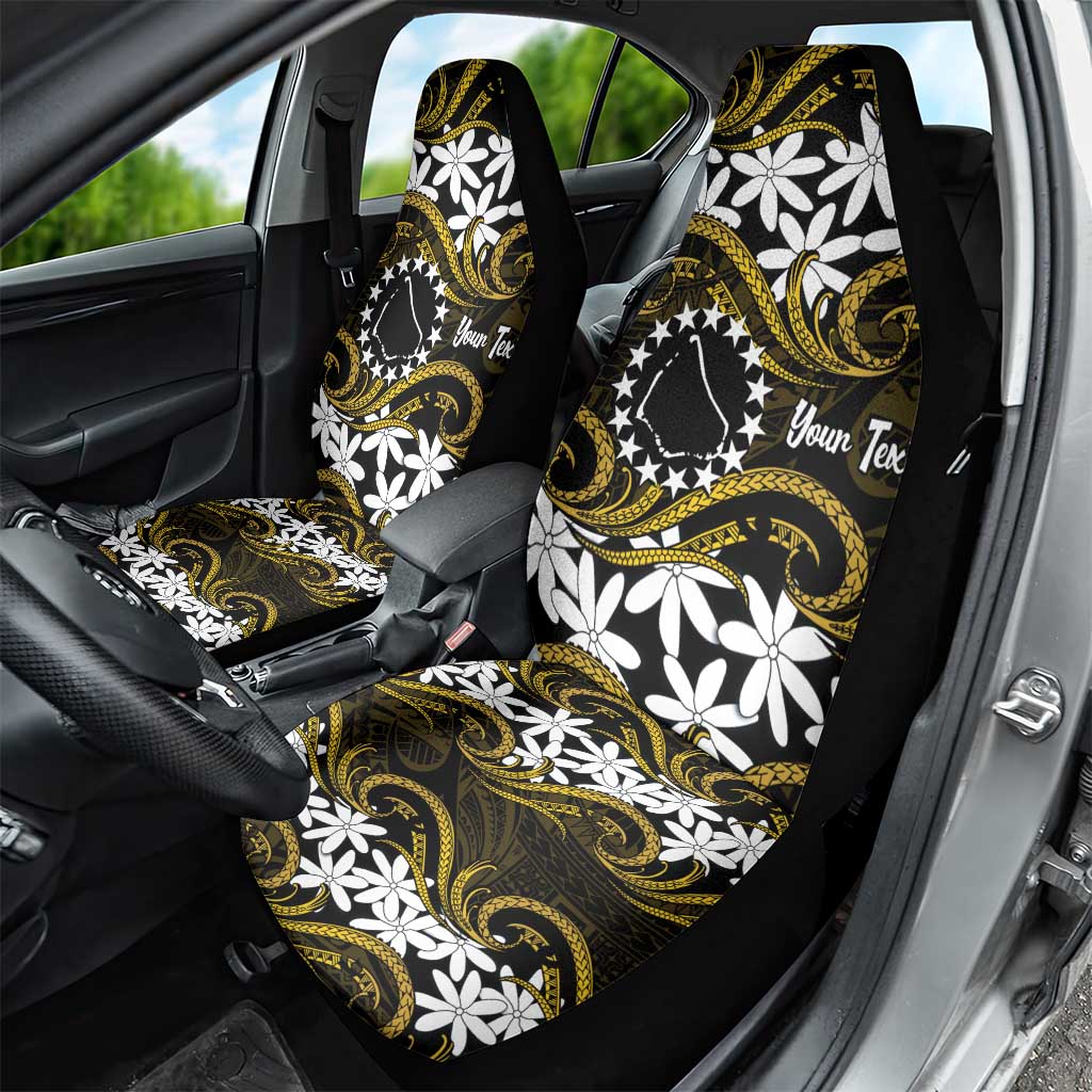 Personalised Cook Islands Manihiki Car Seat Cover Tiare Maori Polynesian Waves Tattoo LT14 - Polynesian Pride