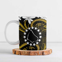 Personalised Cook Islands Manihiki Ceramic Mug Tiare Maori Polynesian Waves Tattoo LT14 Gold - Polynesian Pride