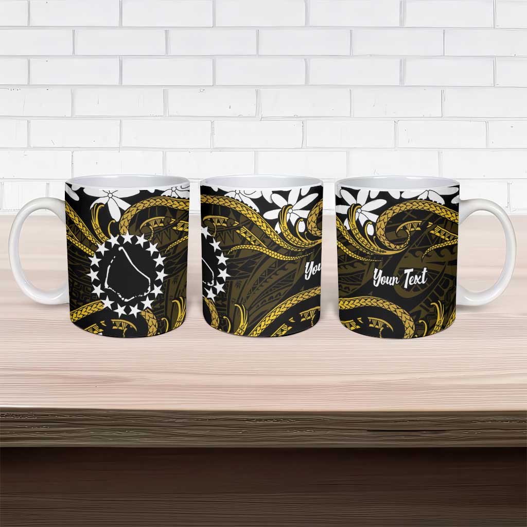 Personalised Cook Islands Manihiki Ceramic Mug Tiare Maori Polynesian Waves Tattoo LT14 - Polynesian Pride
