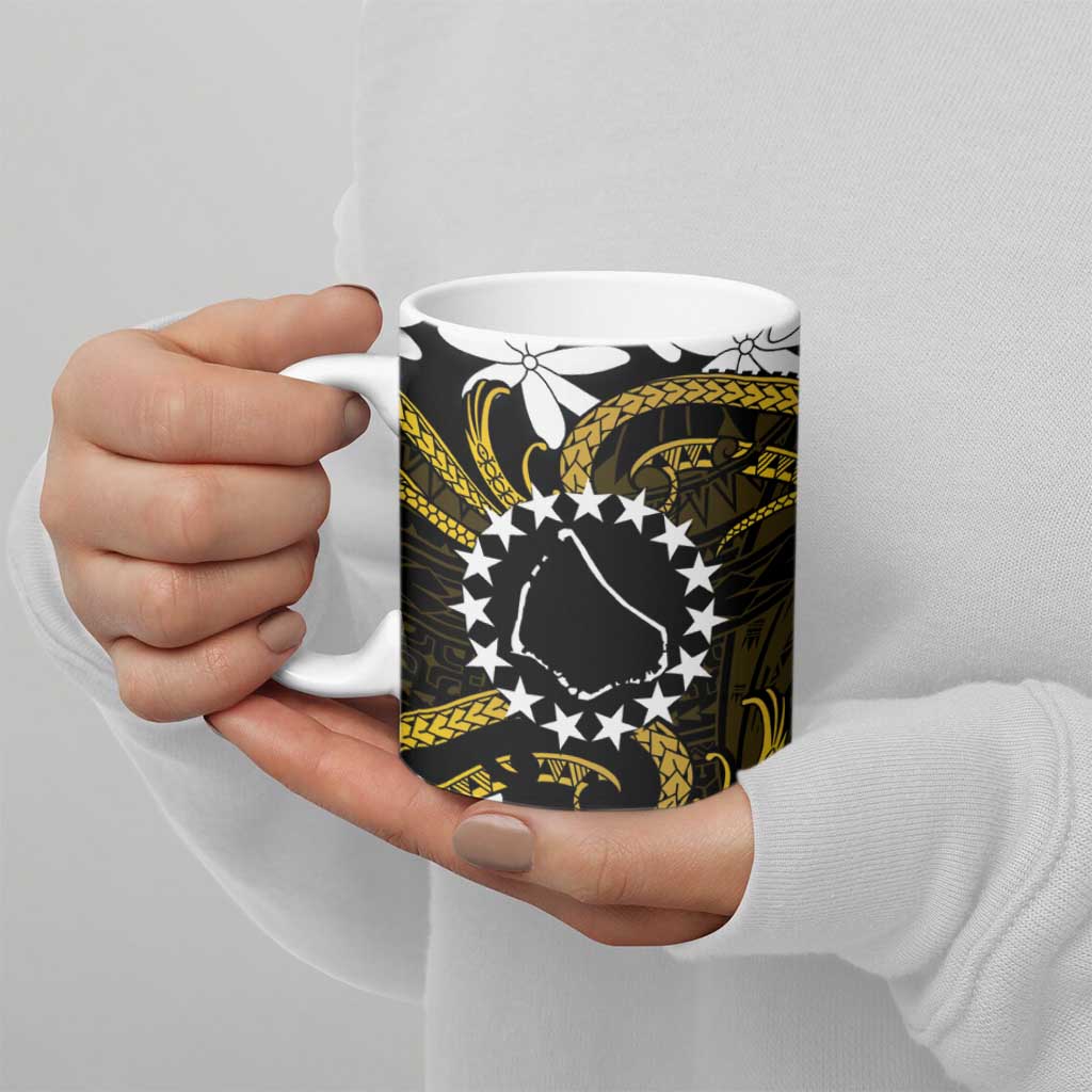 Personalised Cook Islands Manihiki Ceramic Mug Tiare Maori Polynesian Waves Tattoo LT14 - Polynesian Pride