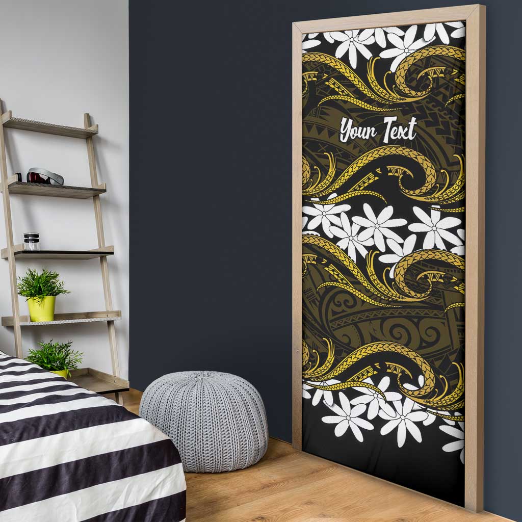 Personalised Cook Islands Manihiki Door Cover Tiare Maori Polynesian Waves Tattoo LT14 - Polynesian Pride