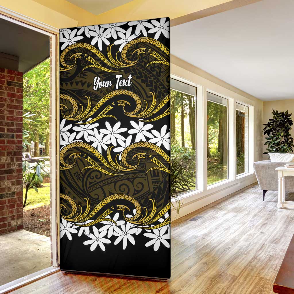 Personalised Cook Islands Manihiki Door Cover Tiare Maori Polynesian Waves Tattoo LT14 - Polynesian Pride