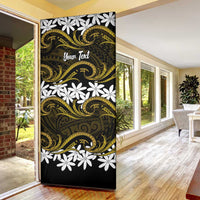 Personalised Cook Islands Manihiki Door Cover Tiare Maori Polynesian Waves Tattoo LT14 - Polynesian Pride