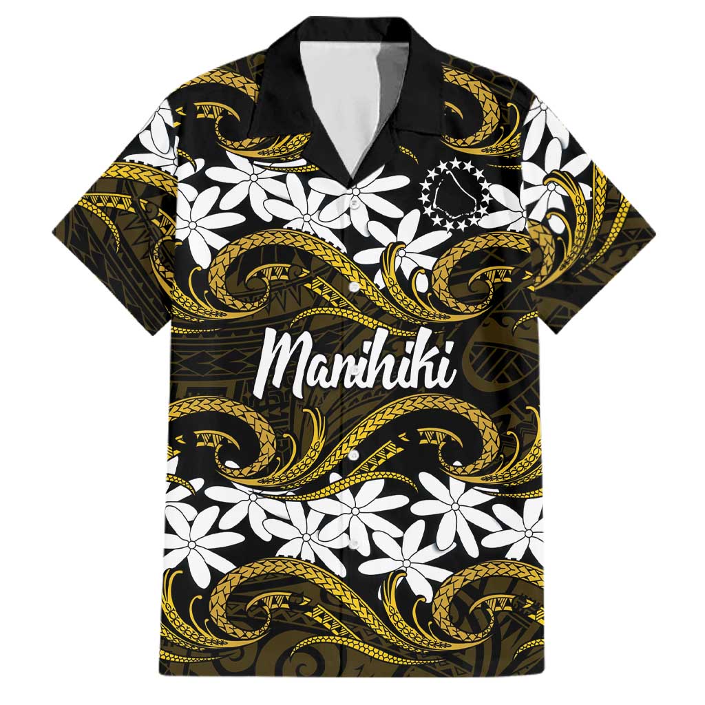 Personalised Cook Islands Manihiki Family Matching Mermaid Dress and Hawaiian Shirt Tiare Maori Polynesian Waves Tattoo