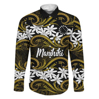Personalised Cook Islands Manihiki Family Matching Puletasi and Hawaiian Shirt Tiare Maori Polynesian Waves Tattoo