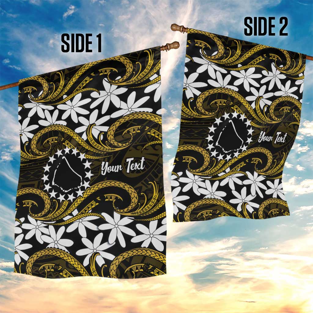 Personalised Cook Islands Manihiki Garden Flag Tiare Maori Polynesian Waves Tattoo LT14 - Polynesian Pride