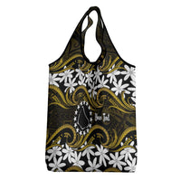 Personalised Cook Islands Manihiki Grocery Bag Tiare Maori Polynesian Waves Tattoo LT14 - Polynesian Pride