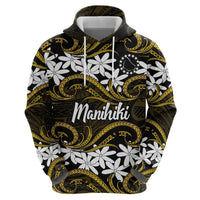 Personalised Cook Islands Manihiki Hoodie Tiare Maori Polynesian Waves Tattoo LT14 - Polynesian Pride
