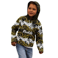 Personalised Cook Islands Manihiki Kid Hoodie Tiare Maori Polynesian Waves Tattoo LT14 - Polynesian Pride