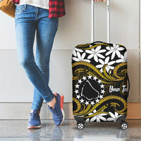 Personalised Cook Islands Manihiki Luggage Cover Tiare Maori Polynesian Waves Tattoo LT14 - Polynesian Pride