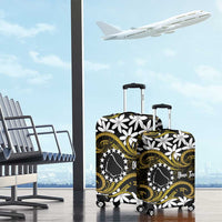 Personalised Cook Islands Manihiki Luggage Cover Tiare Maori Polynesian Waves Tattoo LT14 - Polynesian Pride