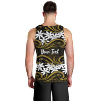 Personalised Cook Islands Manihiki Men Tank Top Tiare Maori Polynesian Waves Tattoo LT14 - Polynesian Pride
