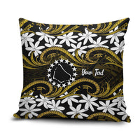 Personalised Cook Islands Manihiki Pillow Cover Tiare Maori Polynesian Waves Tattoo LT14 Gold - Polynesian Pride